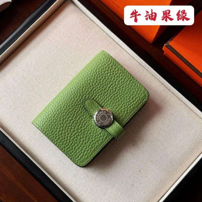 NIGO Hermes Dogon Women's Silver Buckle Togo Cowhide Solid Color Card Case Wallet Bag Bags #nigo74813