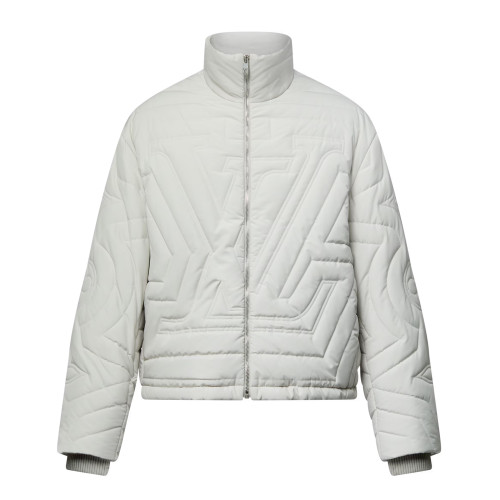 NIGO Louis Vuitton Men's Autumn and Winter Solid Color Standing Collar Quilted Drawstring Letter Embroidered Zipper Long Sleeve Jacket #nigo74796