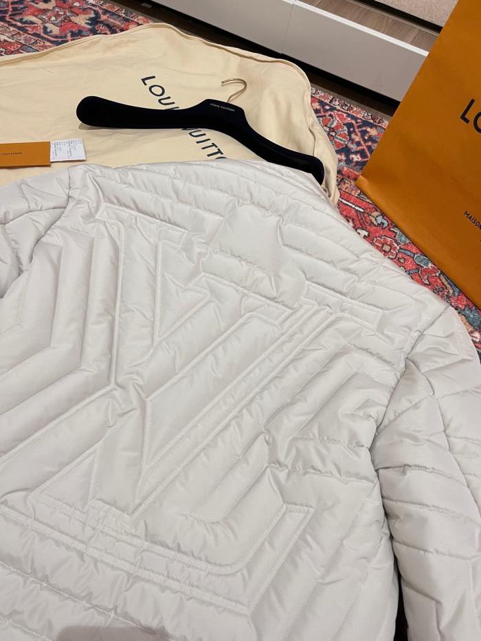 NIGO Louis Vuitton Men's Autumn and Winter Solid Color Standing Collar Quilted Drawstring Letter Embroidered Zipper Long Sleeve Jacket #nigo74796