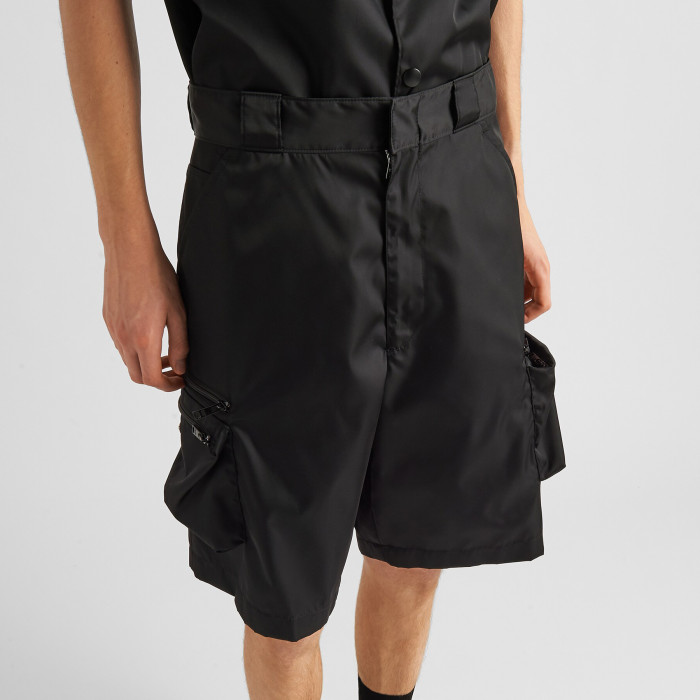 NIGO Prada Men's Summer Solid Colour Triangle Logo Nylon Casual Zip Up Shorts #nigo74838