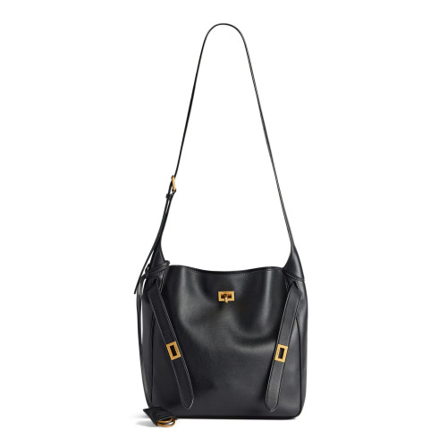 NIGO Balenciaga Women's Black BEL AIR Small HOBO Bags Leather Casual Tote Shoulder Bags 8110182ABAV1000 Ngvp #nigo9834