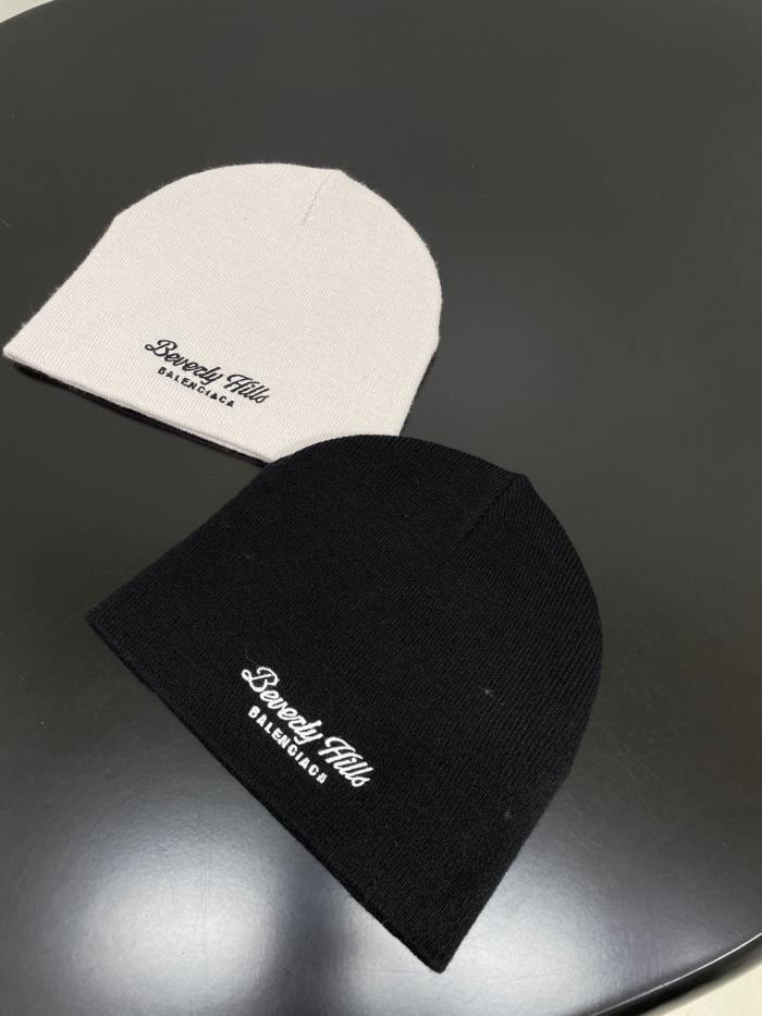 NIGO Balenciaga Men's And Women's Fall And Winter Logo Letter Printing Ribbed Knit Cotton Fleece Hat Cap #nigo74853