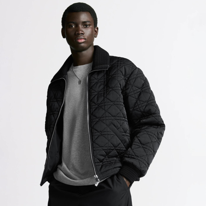 NIGO Dior Men's Autumn and Winter Solid Color Lapel Quilted Zipper Long Sleeve Jacket #nigo74854