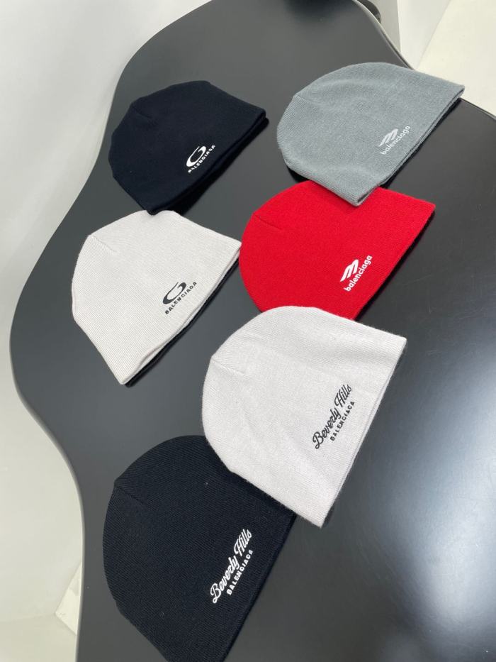 NIGO Balenciaga Men's And Women's Fall And Winter Logo Letter Printing Ribbed Knit Cotton Fleece Hat Cap #nigo74853