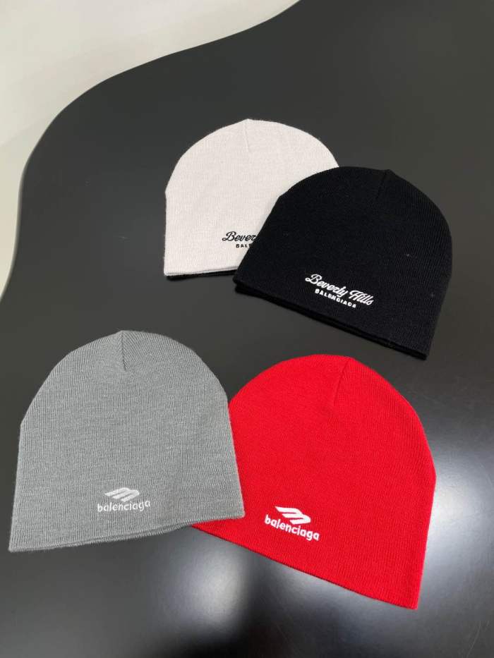 NIGO Balenciaga Men's And Women's Fall And Winter Logo Letter Printing Ribbed Knit Cotton Fleece Hat Cap #nigo74853
