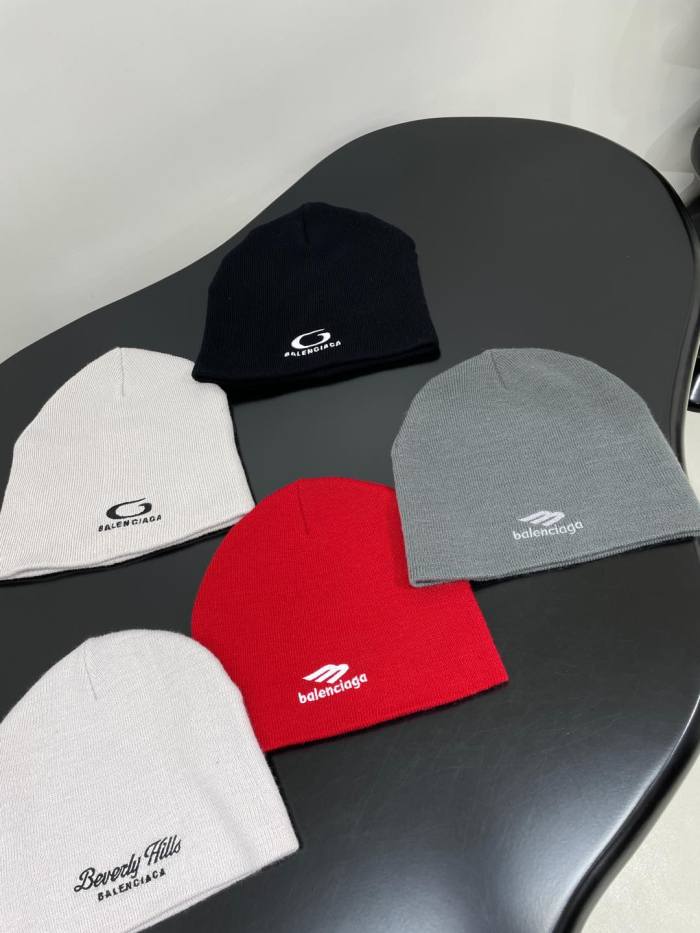 NIGO Balenciaga Men's And Women's Fall And Winter Logo Letter Printing Ribbed Knit Cotton Fleece Hat Cap #nigo74853