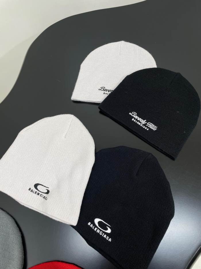 NIGO Balenciaga Men's And Women's Fall And Winter Logo Letter Printing Ribbed Knit Cotton Fleece Hat Cap #nigo74853