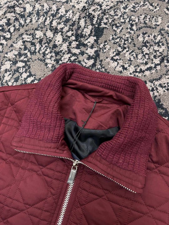 NIGO Dior Men's Autumn and Winter Solid Color Lapel Quilted Zipper Long Sleeve Jacket #nigo74854