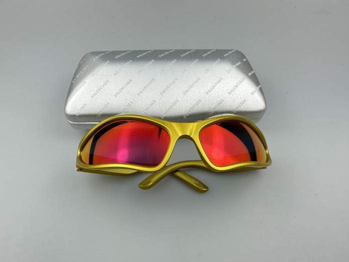 NIGO Balenciaga Women's Yellow Letter Logo Bio-Based Injection Molded Nylon Irregular Shape Sunglasses Eyeglasses Glasses #nigo74877