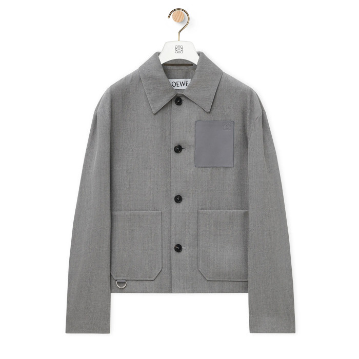 NIGO Loewe Men's Autumn And Winter Wool Work Jacket Solid Colour Pockets Loose Fit Lapel Single-breasted Fashion Casual Jacket﻿  #nigo71842