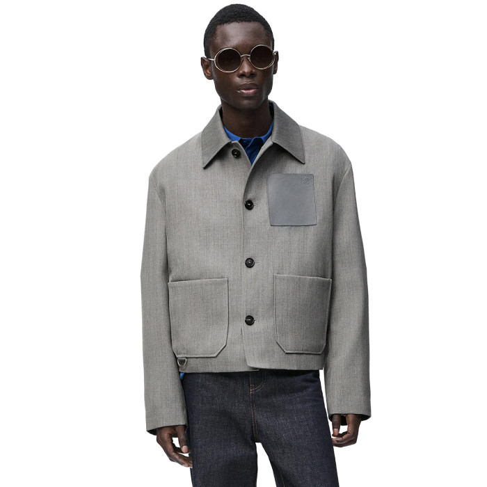 NIGO Loewe Men's Autumn And Winter Wool Work Jacket Solid Colour Pockets Loose Fit Lapel Single-breasted Fashion Casual Jacket﻿  #nigo71842