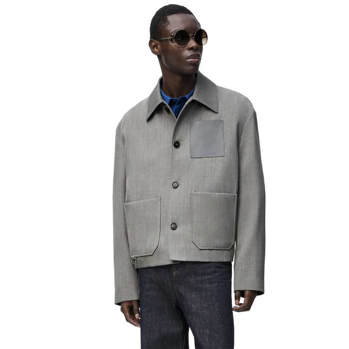 NIGO Loewe Men's Autumn And Winter Wool Work Jacket Solid Colour Pockets Loose Fit Lapel Single-breasted Fashion Casual Jacket﻿  #nigo71842