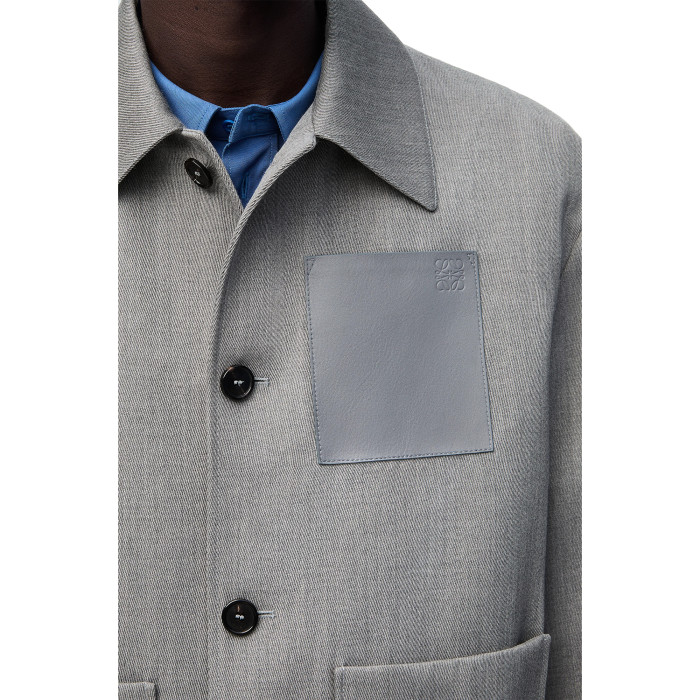 NIGO Loewe Men's Autumn And Winter Wool Work Jacket Solid Colour Pockets Loose Fit Lapel Single-breasted Fashion Casual Jacket﻿  #nigo71842
