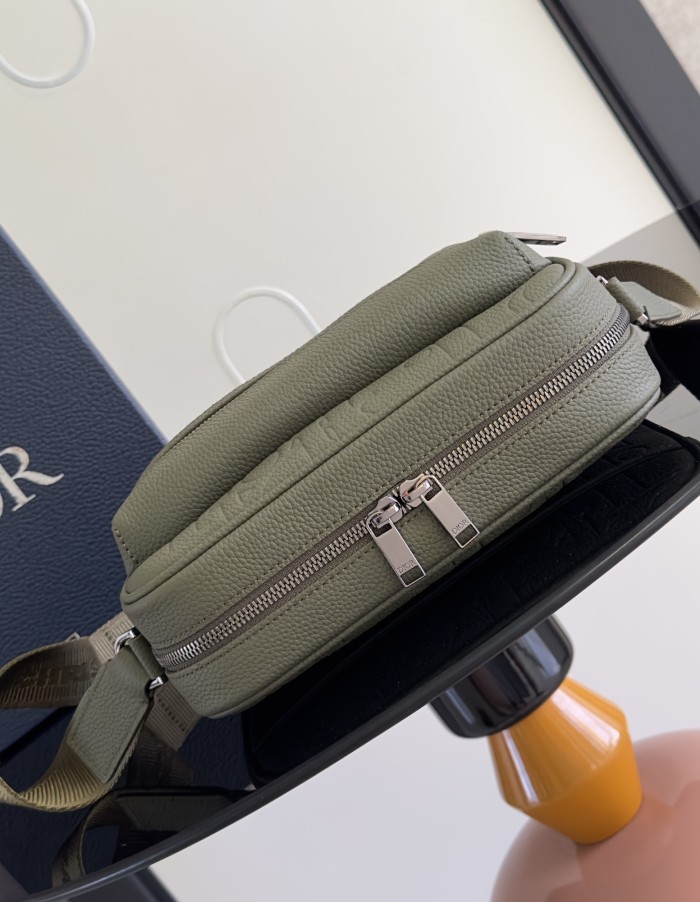 NIGO Dior Men's Rider 2.0 Zipperd Messenger Bag Logo Printed Cowhide Casual Solid Color Shoulder Bag #nigo71821