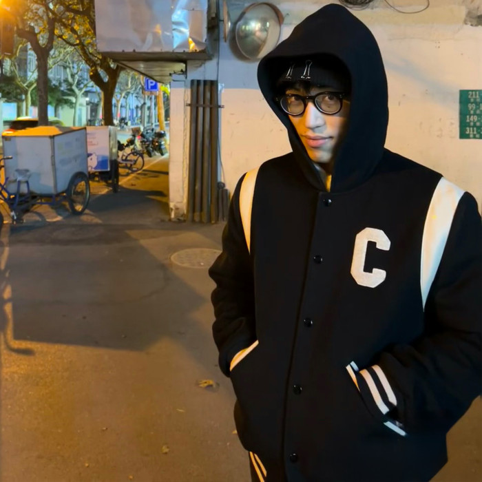 NIGO Celine Men's Spring And Autumn Colour Blocking Casual Single-breasted Jacket Logo Wool Blend Hooded Baseball Coat Jacket #nigo71844