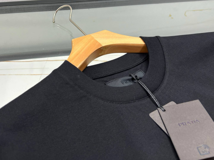 NIGO Prada Men's Summer Embroidered Logo Solid Color Round Neck Cotton Short Sleeve T-Shirt #nigo74884