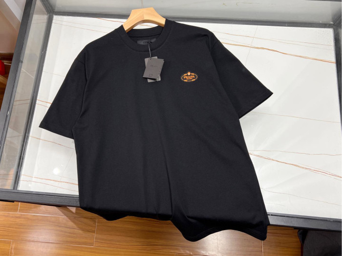 NIGO Prada Men's Summer Embroidered Logo Solid Color Round Neck Cotton Short Sleeve T-Shirt #nigo74884