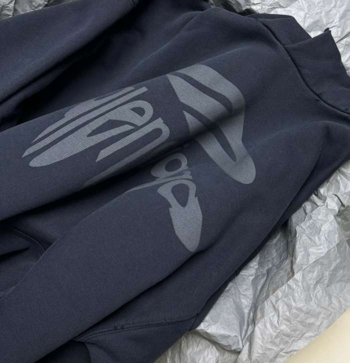 NIGO Balenciaga Men's Spring 3B LIQUIFIED Loose High Street Cotton Logo Print Hooded Sweatshirt #nigo74929
