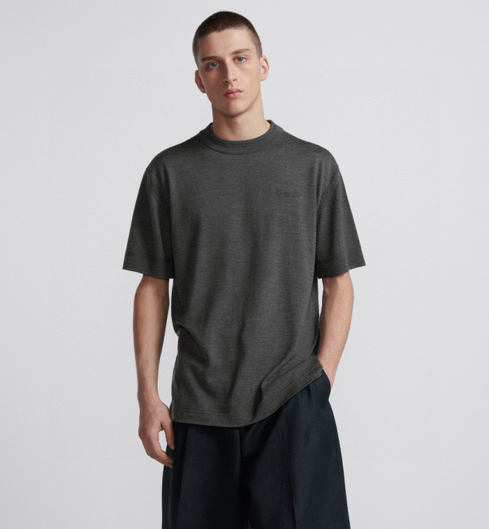 NIGO Dior Men's Summer Logo Embroidery Loose Solid Color Round Neck Cotton Short Sleeve T-Shirt #nigo74925