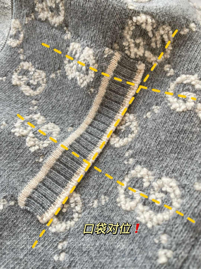 NIGO Gucci Women's Spring and Autumn Logo Print Full Print Zipper Stand Collar Long Sleeve Knit Sweater Jacket #nigo74921