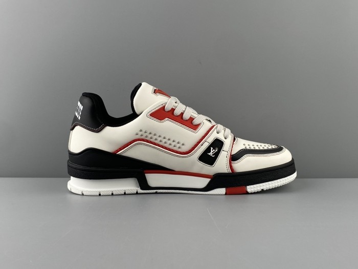 NIGO Louis Vuitton LV Trainer Men's Round Toe Colorblock Leather Lace-Up Low Top Board Shoes #nigo74898
