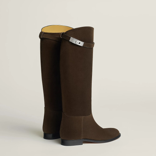 NIGO Hermes Women's Kelly Jumping Knight Boots Simple Temperament Elegant Autumn And Winter Tall Chunky Heel Leather Boots Shoes Ngvp #nigo9851