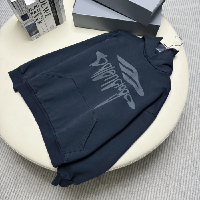 NIGO Balenciaga Men's Spring 3B LIQUIFIED Loose High Street Cotton Logo Print Hooded Sweatshirt #nigo74929