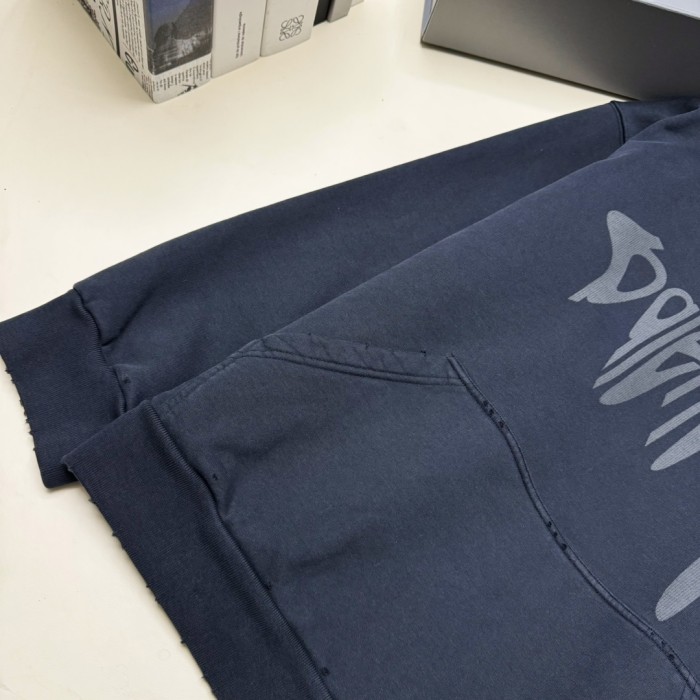 NIGO Balenciaga Men's Spring 3B LIQUIFIED Loose High Street Cotton Logo Print Hooded Sweatshirt #nigo74929