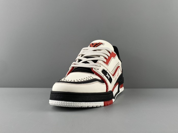 NIGO Louis Vuitton LV Trainer Men's Round Toe Colorblock Leather Lace-Up Low Top Board Shoes #nigo74898