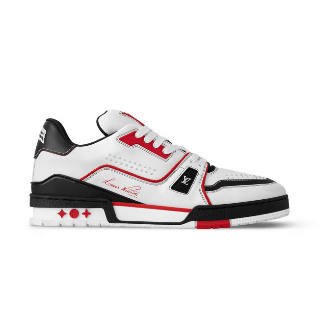 NIGO Louis Vuitton LV Trainer Men's Round Toe Colorblock Leather Lace-Up Low Top Board Shoes #nigo74898