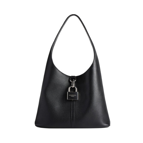 NIGO Balenciaga Locker Women's Solid Color Monogrammed Logo Lock Closure Grained Cowhide Leather Shoulder Tote Bag Bags #nigo74928