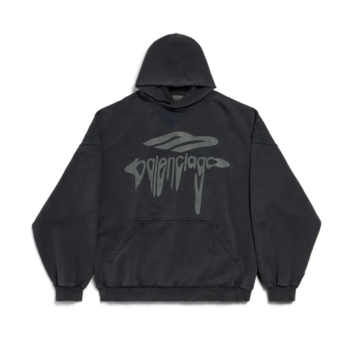 NIGO Balenciaga Men's Spring 3B LIQUIFIED Loose High Street Cotton Logo Print Hooded Sweatshirt #nigo74929