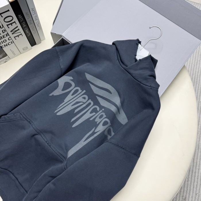 NIGO Balenciaga Men's Spring 3B LIQUIFIED Loose High Street Cotton Logo Print Hooded Sweatshirt #nigo74929