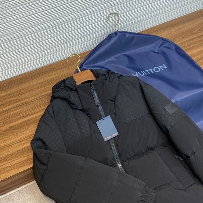 NIGO Louis Vuitton Men's Autumn and Winter Solid Color Logo Embossed Hooded Zipper Long Sleeve Warm Puffer Down Jacket #nigo74945