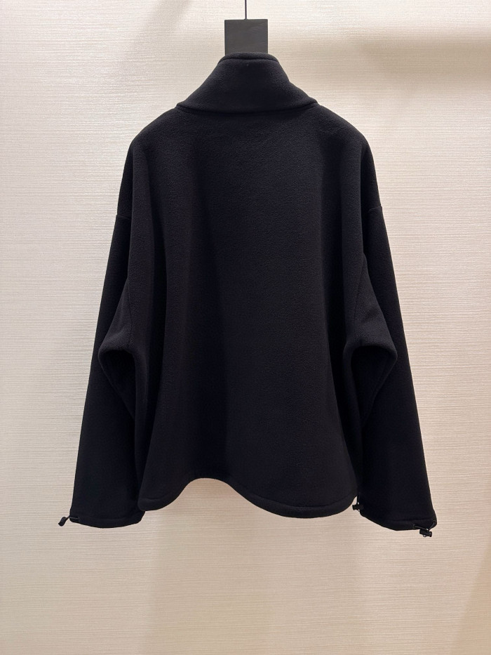 NIGO MiuMiu Women's Autumn and Winter Solid Color Logo Letter Fleece Zipper High Neck Long Sleeve Sweatshirt #nigo74946