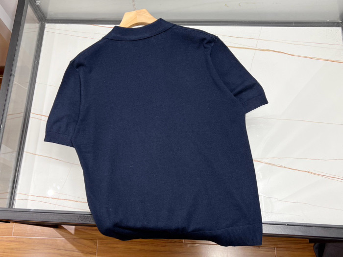 NIGO Prada Men's Summer Solid Color Logo Embroidery Knitted Cashmere Short Sleeve Polo Shirt T-Shirt #nigo74954