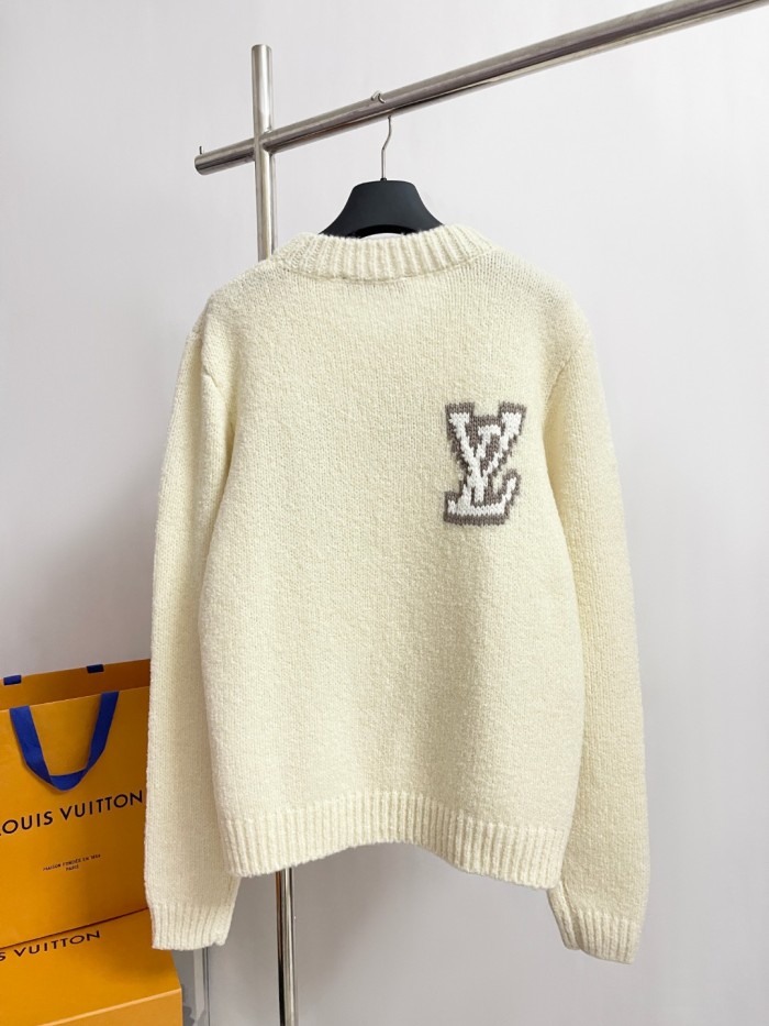 NIGO Louis Vuitton Women's Spring and Autumn Solid Color Letter Applique Crew Neck Knitted Sweater #nigo74948