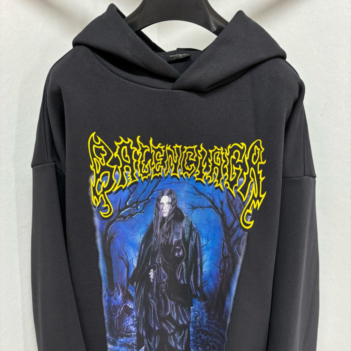 NIGO Balenciaga Men's Spring and Autumn Portrait Pattern Printed Solid Color Hooded Long Sleeve Sweatshirt #nigo74957