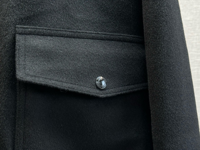 NIGO Tom Ford Men's Autumn and Winter Solid Color Cashmere Lapel Zipper Long Sleeve Jacket #nigo74958