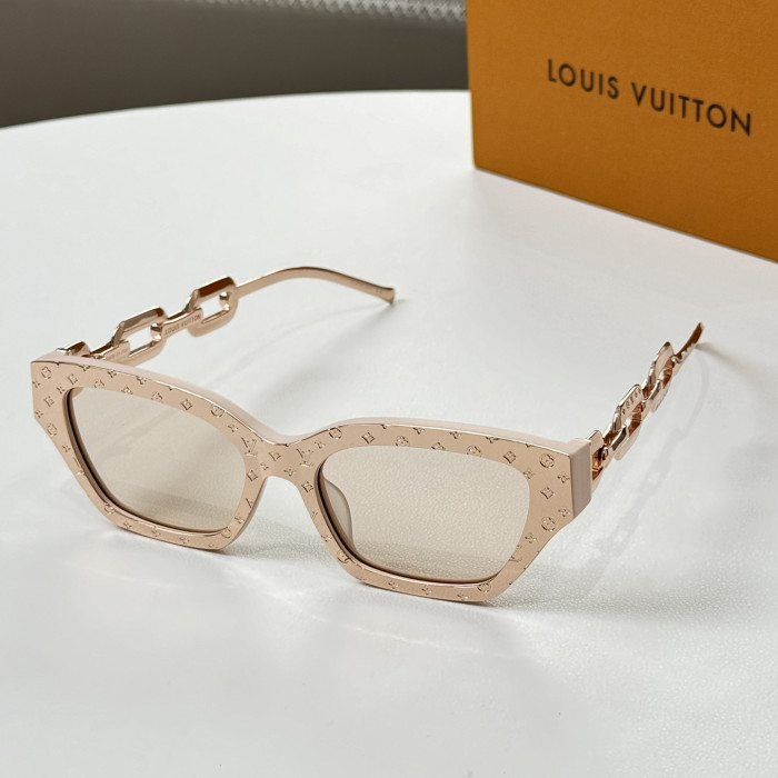 NIGO Louis Vuitton Women's Lens Legs Gold Hollow Out Design Irregular Shape Sunglasses Eyeglasses Glasses #nigo74943