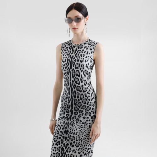 NIGO Dolce&Gabbana Women's Spring And Summer Leopard Print Mid-length Straight Dress Sleeveless Round Neck Temperament Elegant Long Dresses  Ngvp #nigo9864