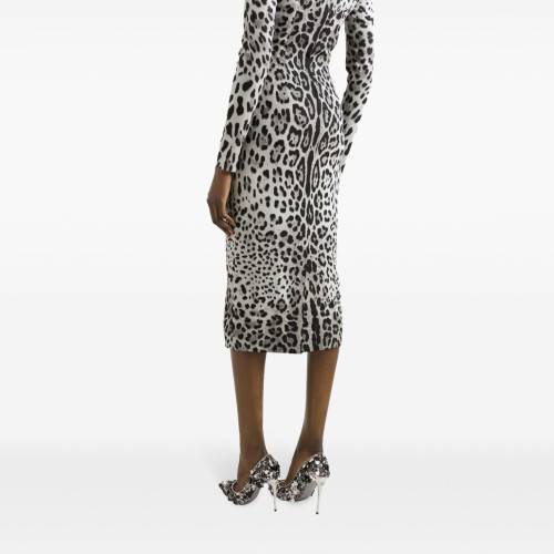 NIGO Dolce&Gabbana Women's Spring Summer Leopard Printed Tight Long Dress Long Sleeve Round Neck Fashion Temperament Elegant Dresses  Ngvp #nigo9863