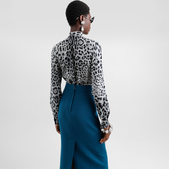 NIGO Dolce&Gabbana Women's Spring And Summer Leopard Print Bow Silk Shirt Temperament Elegant Luxury Tie Shirt Blouse Ngvp #nigo9865