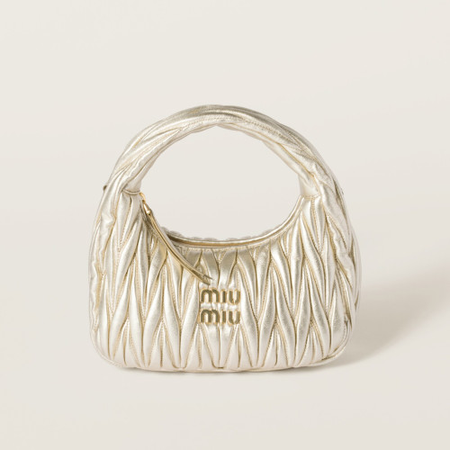 NIGO MiuMiu Wander Women's Metal Engraved Logo Zipper Closure Quilted Napa Leather Shoulder Crossbody Handbag Bag Bags #nigo74965