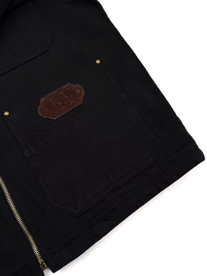 NIGO Louis Vuitton Men's Spring and Fall Black Embossed Pattern Spliced Zipper Long Sleeve Jacket #nigo74969
