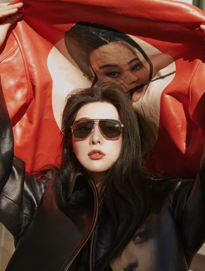 NIGO Yohji Yamamoto Pour Homme X Fan Bingbing Portrait Leather Jacket Men's Women's Autumn/winter Fashion Red Lapel Leather Zip Jacket Ngvp #nigo9866