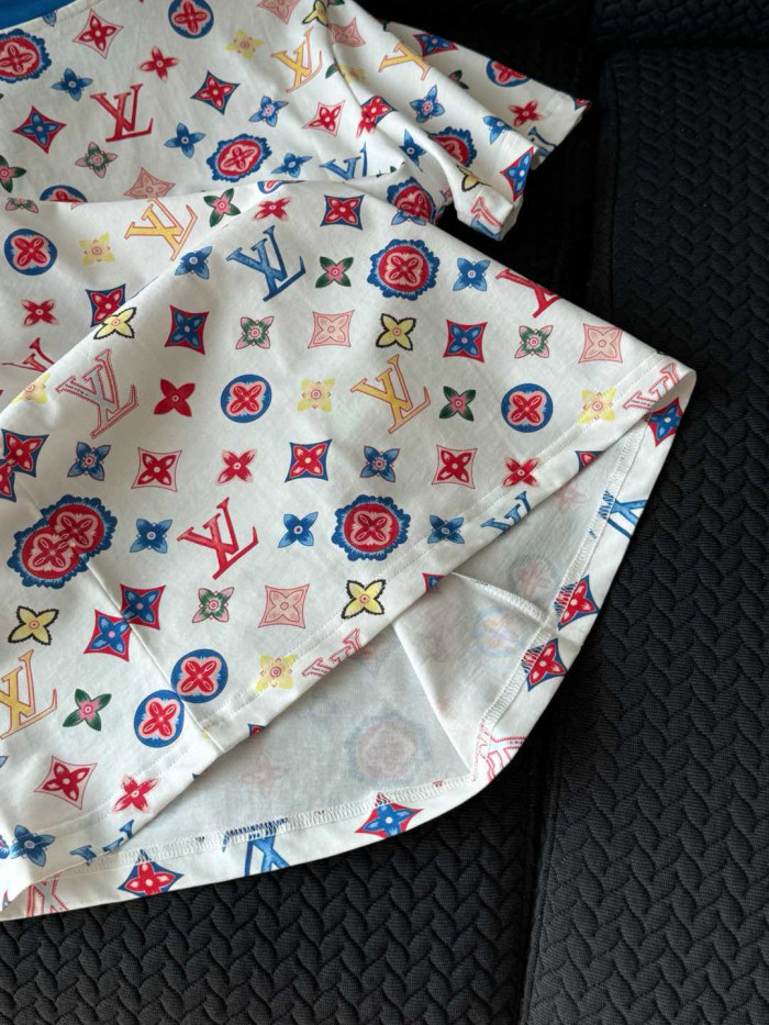 NIGO Louis Vuitton Women's Summer Logo Pattern Printed Cotton Knit Round Neck Regular Fit Short Sleeve T-Shirt #nigo74964