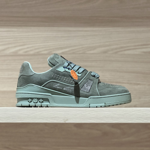 NIGO Louis Vuitton LV Trainer Men's Round Toe Colorblock Leather Lace-Up Low Top Board Shoes #nigo74983