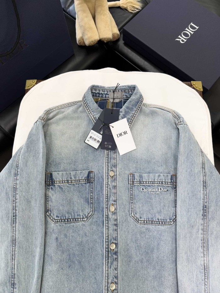 NIGO Dior Men's Spring And Fall Solid Color Embroidered Letters Single Breasted Long Sleeved Denim Jacket Jeans Pants Set Suit #nigo74986