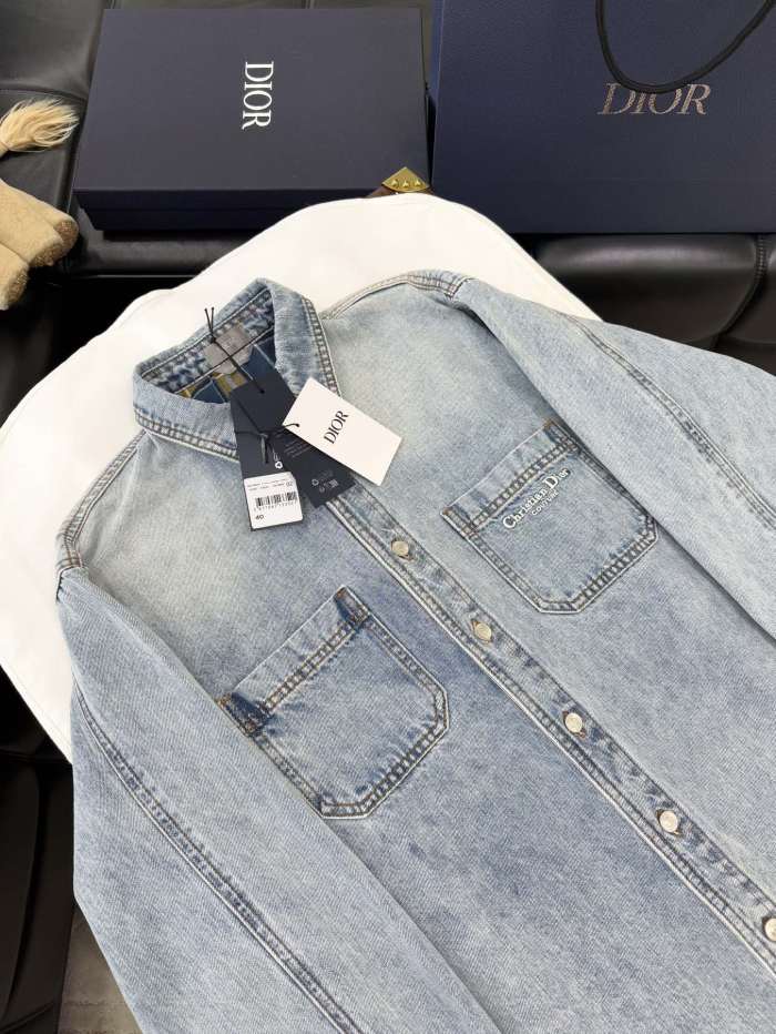 NIGO Dior Men's Spring And Fall Solid Color Embroidered Letters Single Breasted Long Sleeved Denim Jacket Jeans Pants Set Suit #nigo74986